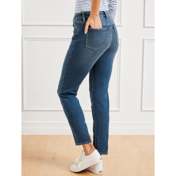 Talbots women's 10 slim ankle blue jean denim dark wash new with tag casual pant - Picture 2 of 8